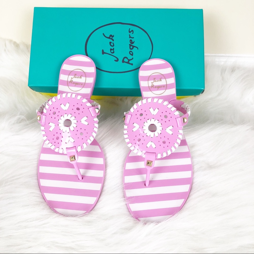 Jack Rogers Pink & White Georgica Resort Sandals - Picture 6 of 6